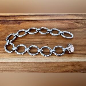 Tacori Sterling Oval Link 925 Sterling 18K Rose Gold Toggle